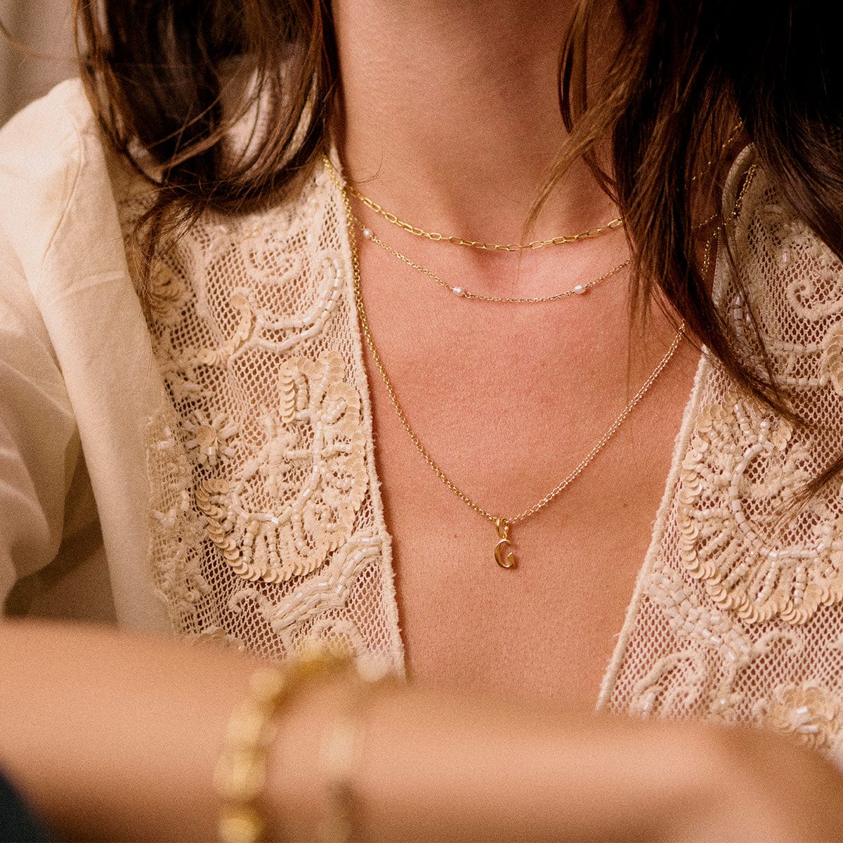 Personalised Initial Pendant Necklace 18ct Gold Plate