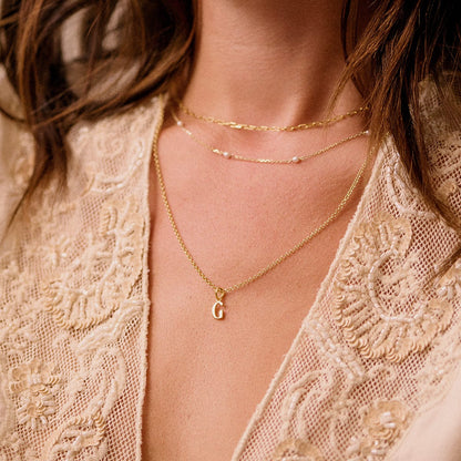 Personalised Initial Pendant Necklace 18ct Gold Plate