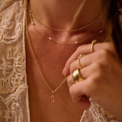Personalised Initial Pendant Necklace 18ct Gold Plate