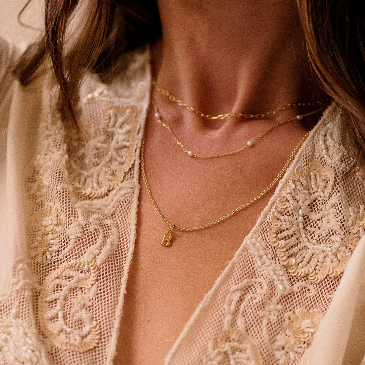 Personalised Initial Pendant Necklace 18ct Gold Plate