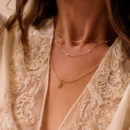 Personalised Initial Pendant Necklace 18ct Gold Plate