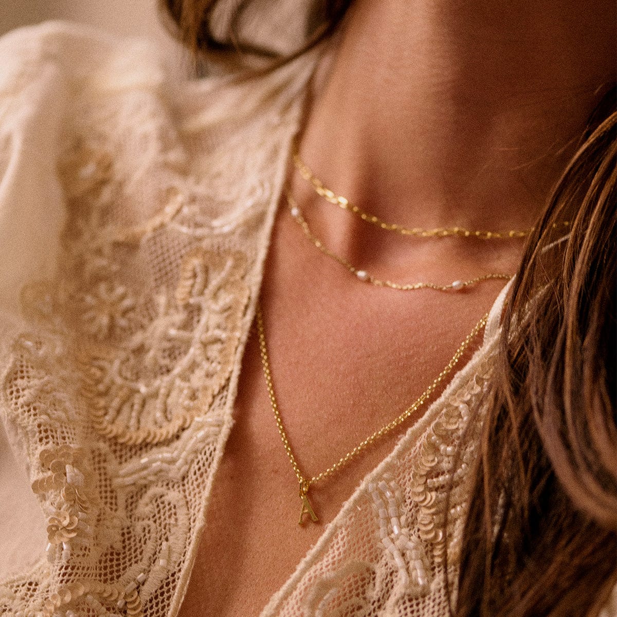 Personalised Initial Pendant Necklace 18ct Gold Plate