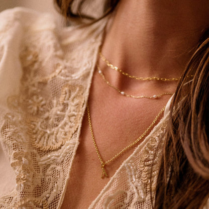 Personalised Initial Pendant Necklace 18ct Gold Plate