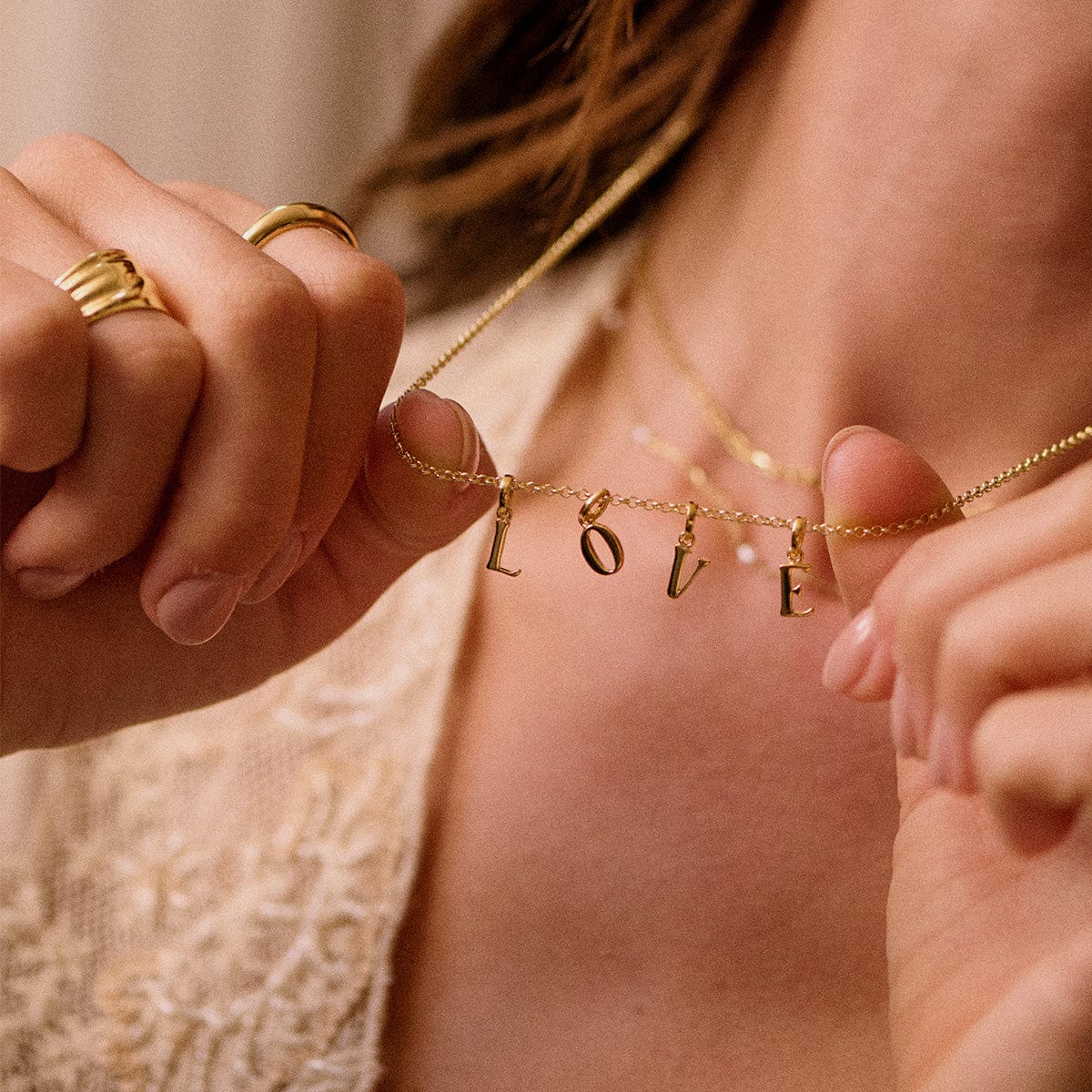 Personalised Initial Pendant Necklace 18ct Gold Plate