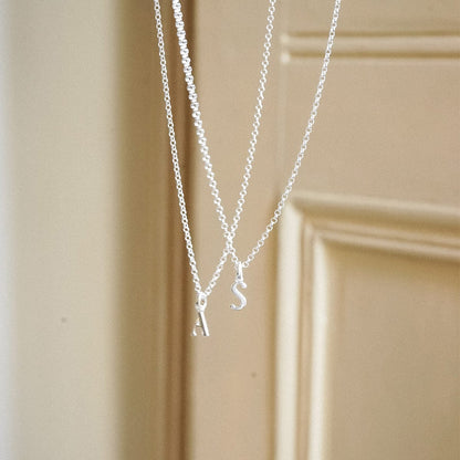 Personalised Initial Pendant Necklace Sterling Silver