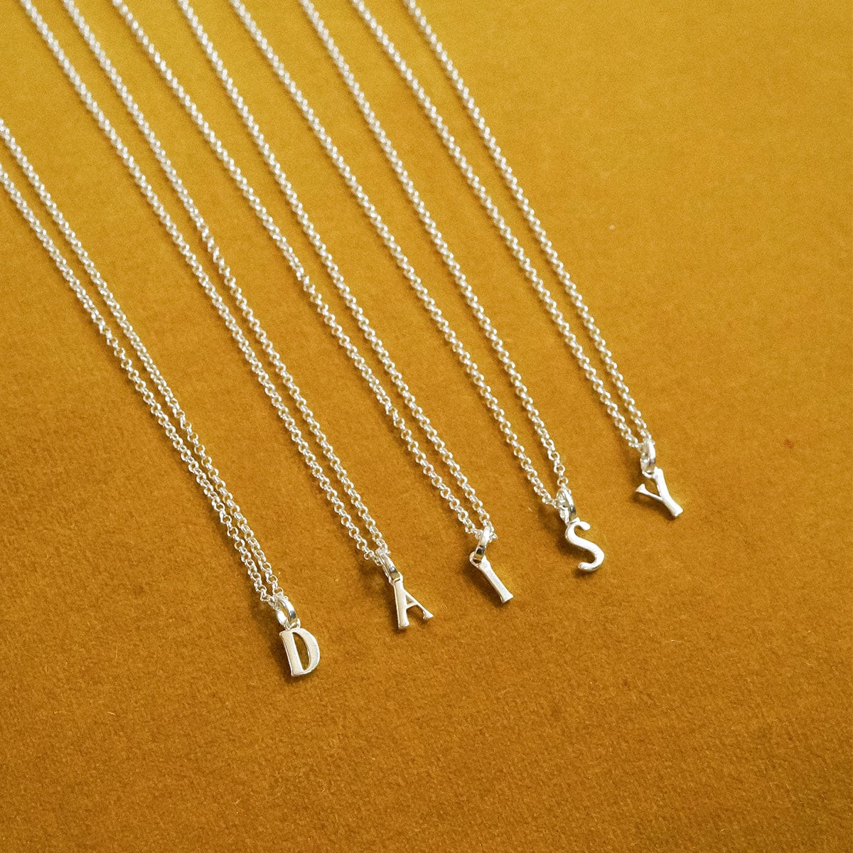Personalised Initial Pendant Necklace Sterling Silver
