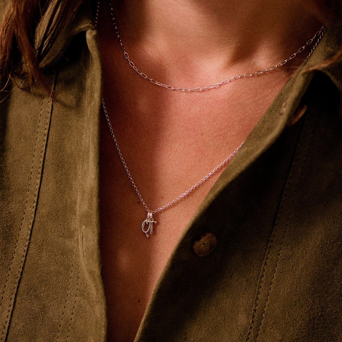 Personalised Initial Pendant Necklace Sterling Silver