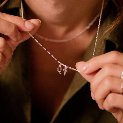 Personalised Initial Pendant Necklace Sterling Silver