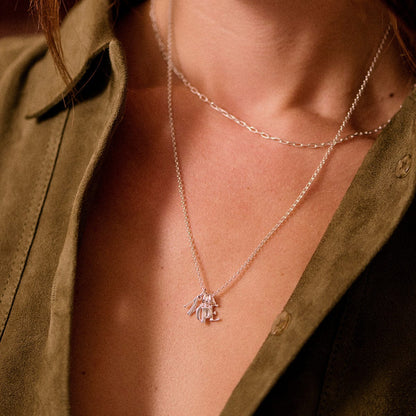 Personalised Initial Pendant Necklace Sterling Silver