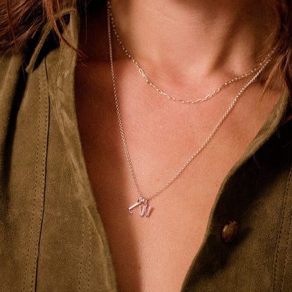 Personalised Initial Pendant Necklace Sterling Silver