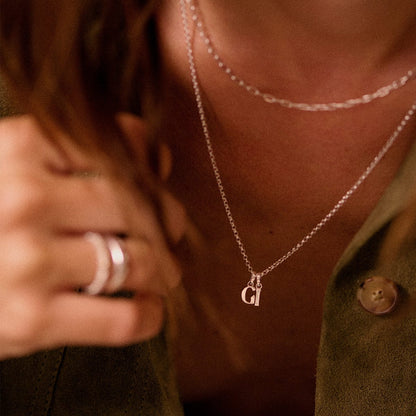 Personalised Initial Pendant Necklace Sterling Silver
