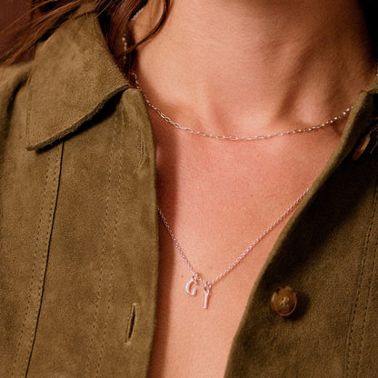 Personalised Initial Pendant Necklace Sterling Silver