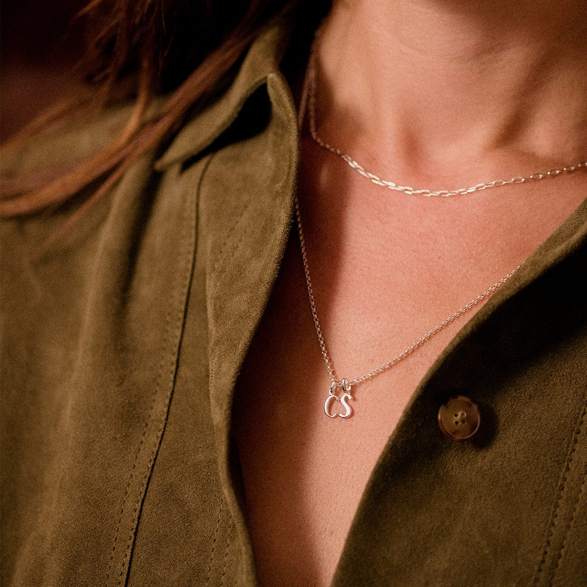 Personalised Initial Pendant Necklace Sterling Silver