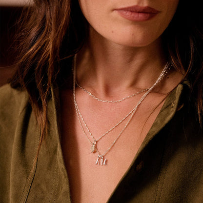Personalised Initial Pendant Necklace Sterling Silver