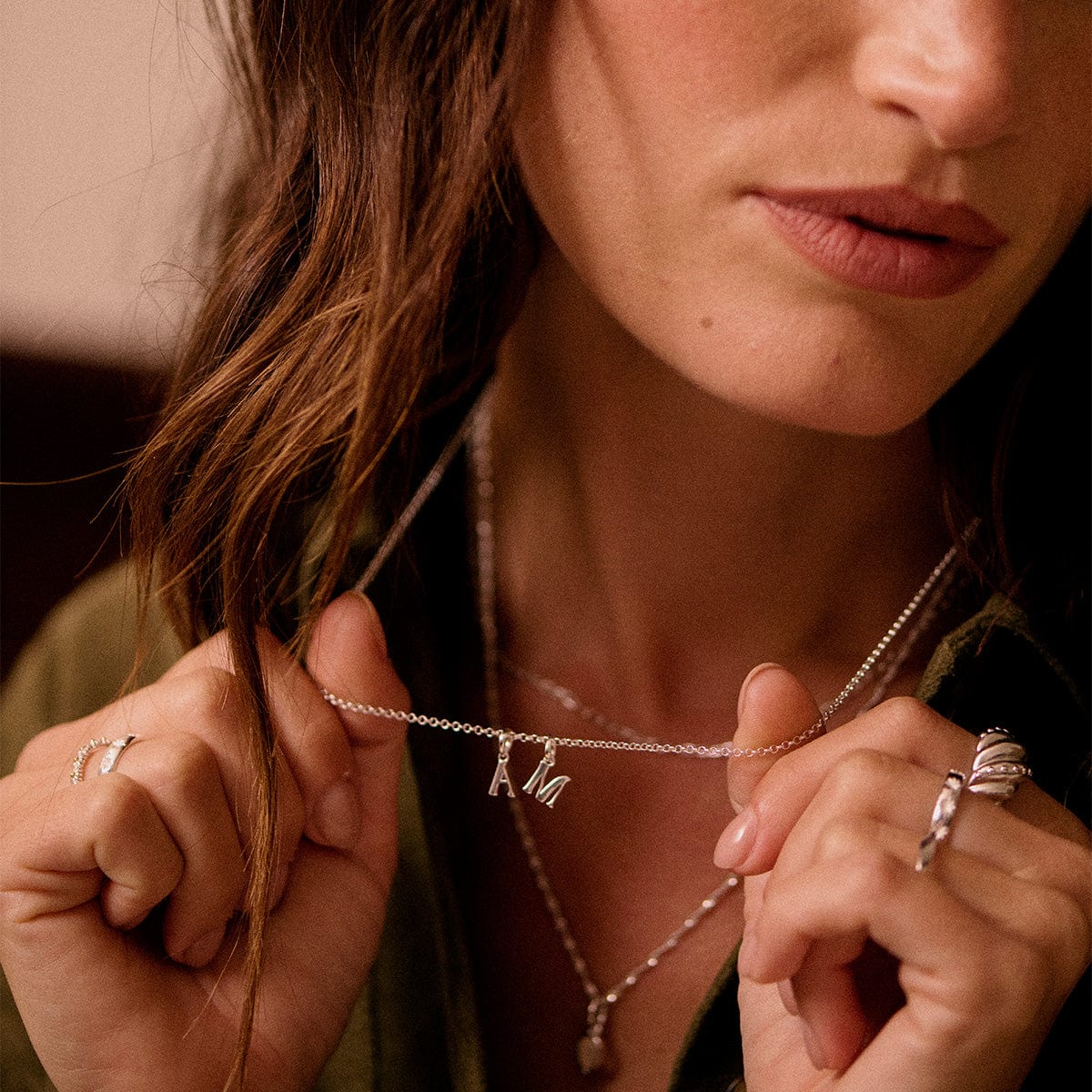 Personalised Initial Pendant Necklace Sterling Silver