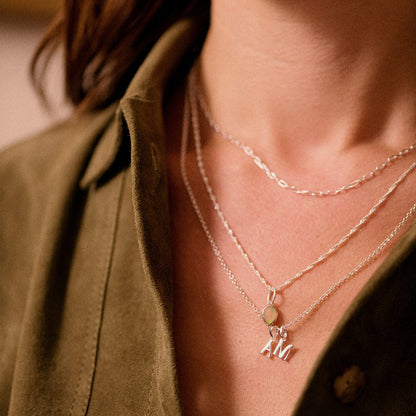 Personalised Initial Pendant Necklace Sterling Silver