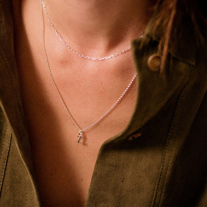 Personalised Initial Pendant Necklace Sterling Silver