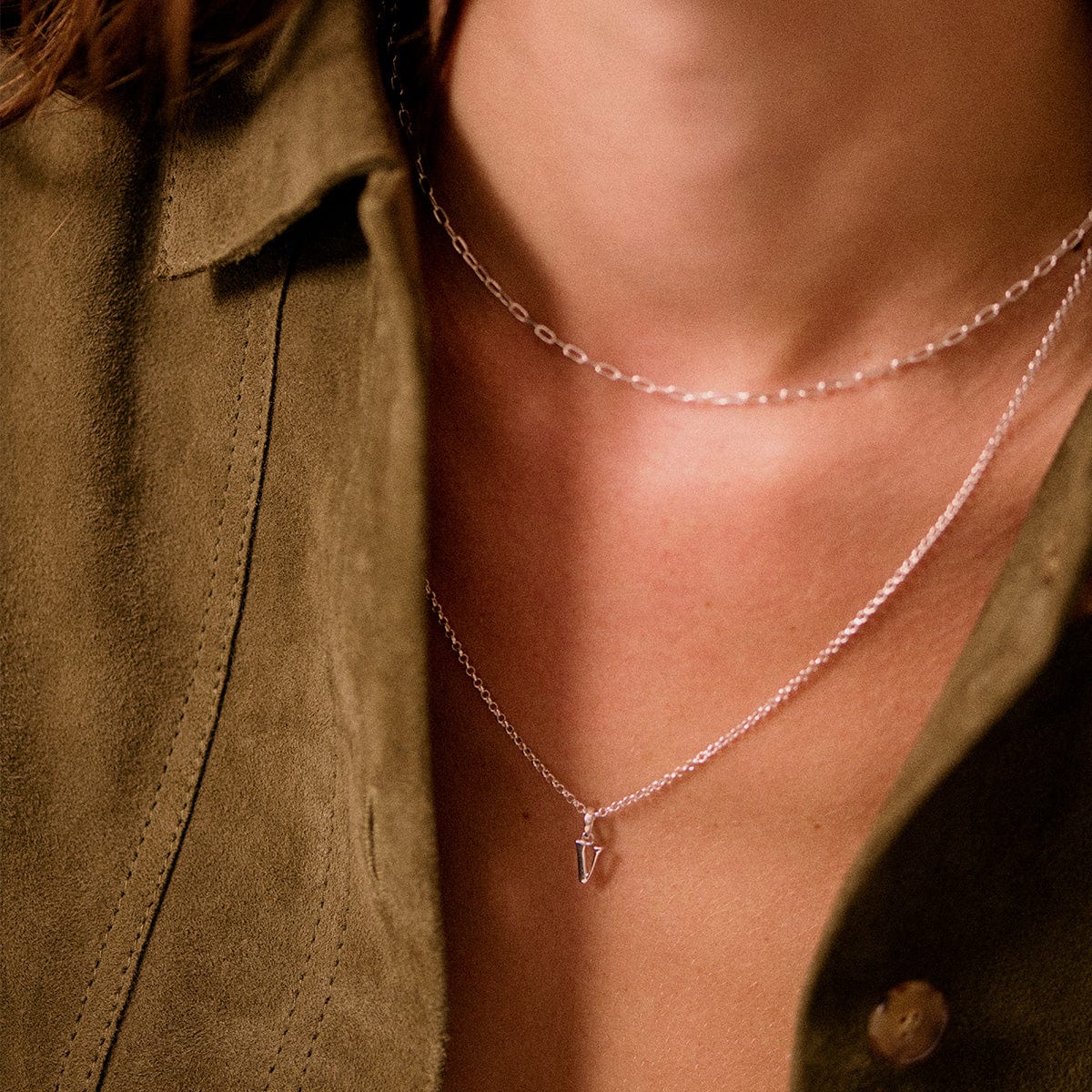 Personalised Initial Pendant Necklace Sterling Silver