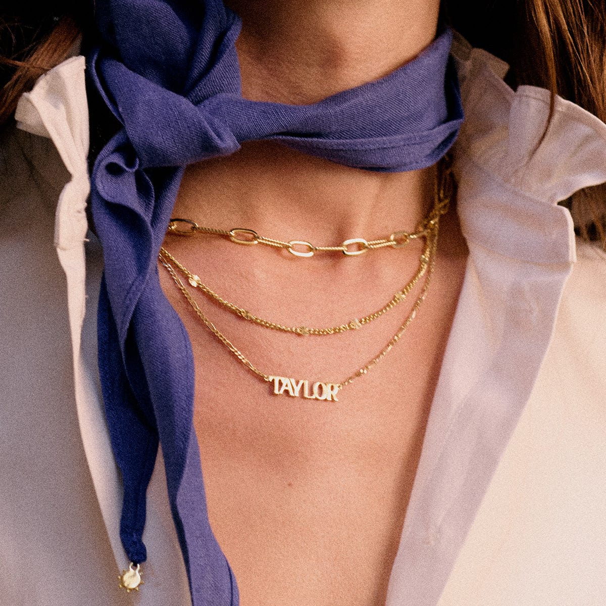 Personalised Name Necklace 18ct Gold Plate
