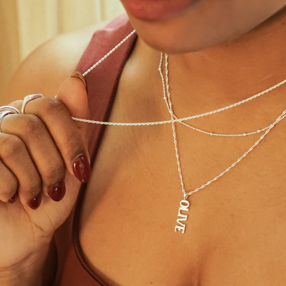Personalised Name Pendant Sterling Silver