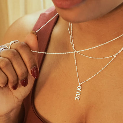 Personalised Name Pendant Sterling Silver