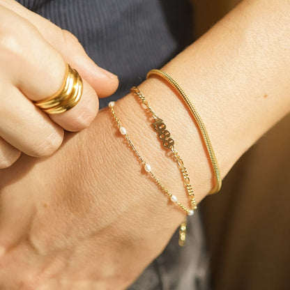 Personalised Year Bracelet 18ct Gold Plate