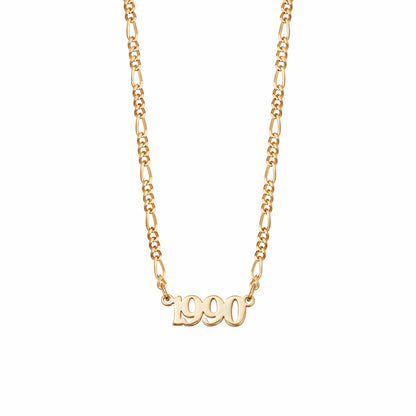 Personalised Year Necklace 18ct Gold Plate