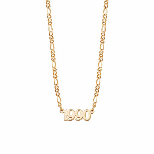 Personalised Year Necklace 18ct Gold Plate