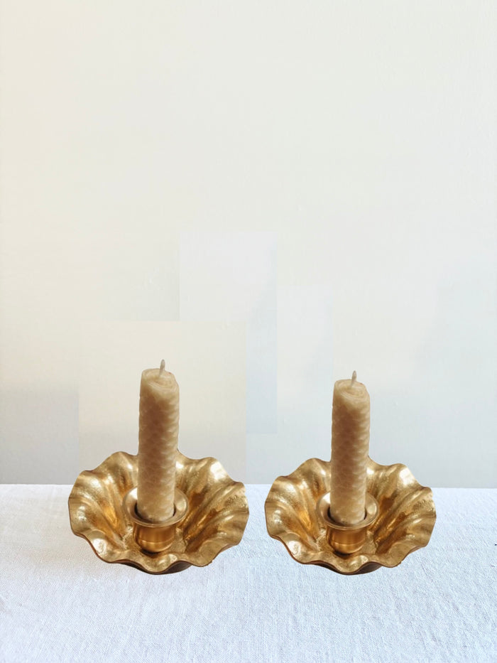 Petal Candleholders - Brass- Set of 2