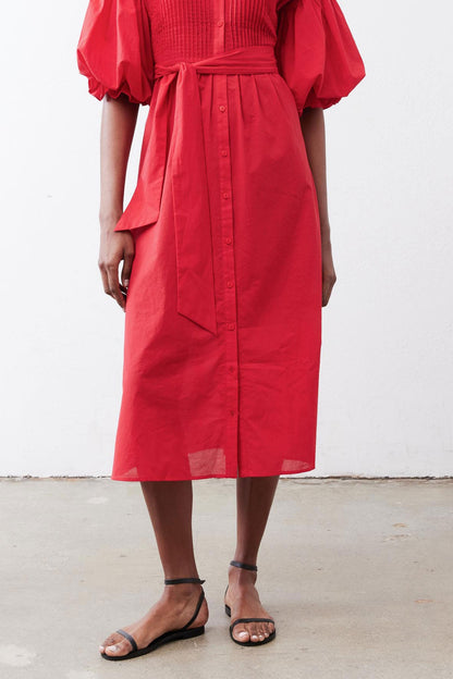 Pintuck Poplin Dress