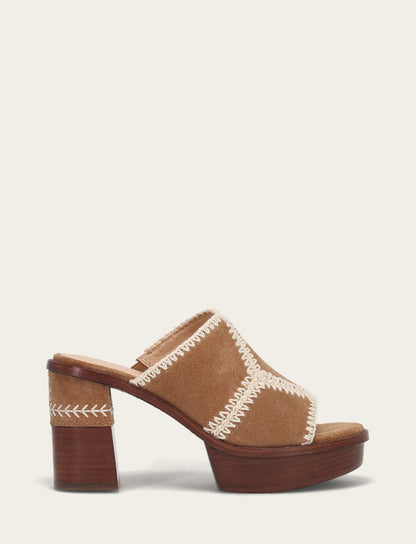 Pipa Crochet Platform Sandal - Almond - Outside