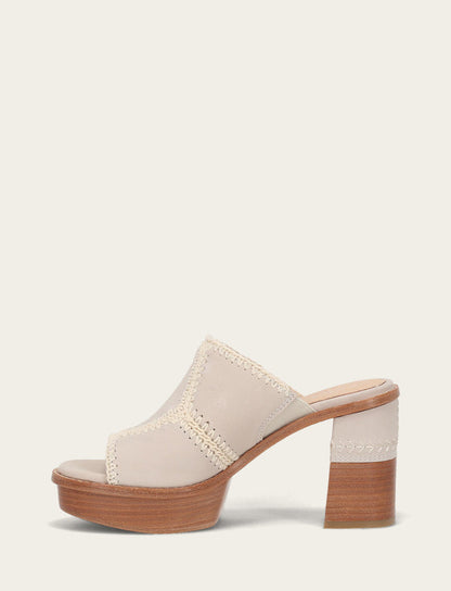 Pipa Crochet Platform Sandal - Ivory - Inside