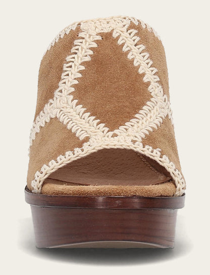 Pipa Crochet Platform Sandal - Almond - Front