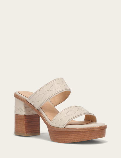 Pipa Woodstock 2 Band Platform Sandal - Ivory - Hero