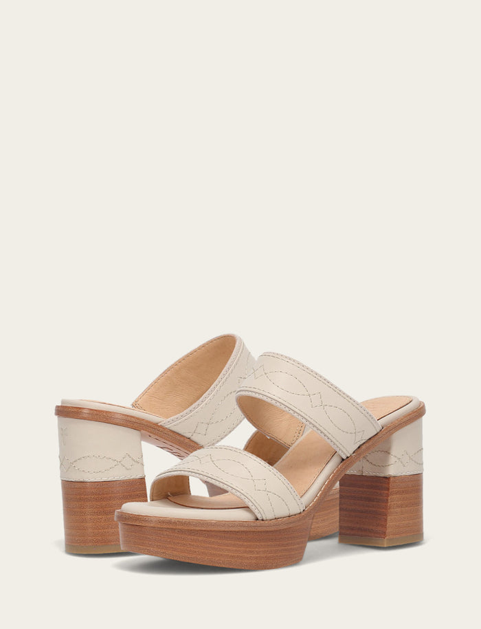 Pipa Woodstock 2 Band Platform Sandal - Ivory - Pair