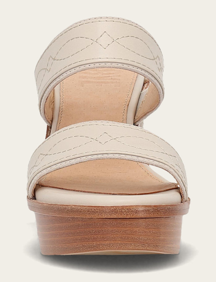 Pipa Woodstock 2 Band Platform Sandal - Ivory - Front