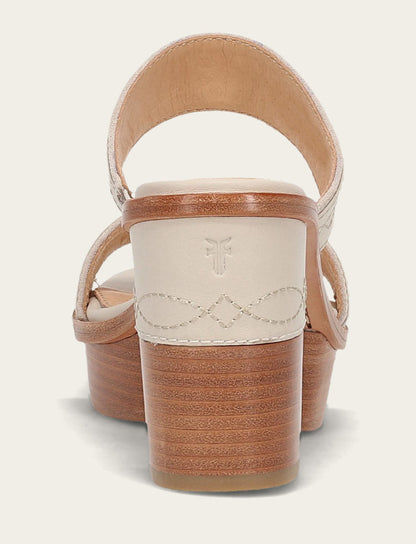 Pipa Woodstock 2 Band Platform Sandal - Ivory - Back