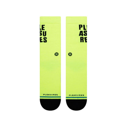 PLEASURES STANCE STACKED LOGO SOCKS - YELLOW