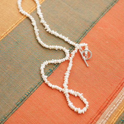 Polly Beach Pearl and Fish Cord Necklace Layering Set Sterling Silver