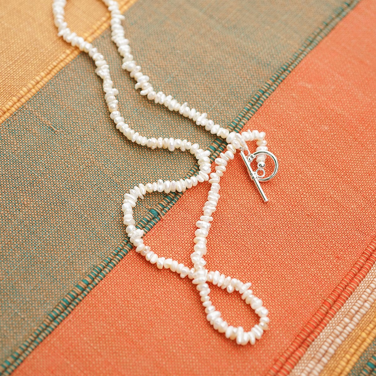 Polly Beach Pearl Necklace and Bracelet Set Sterling Silver