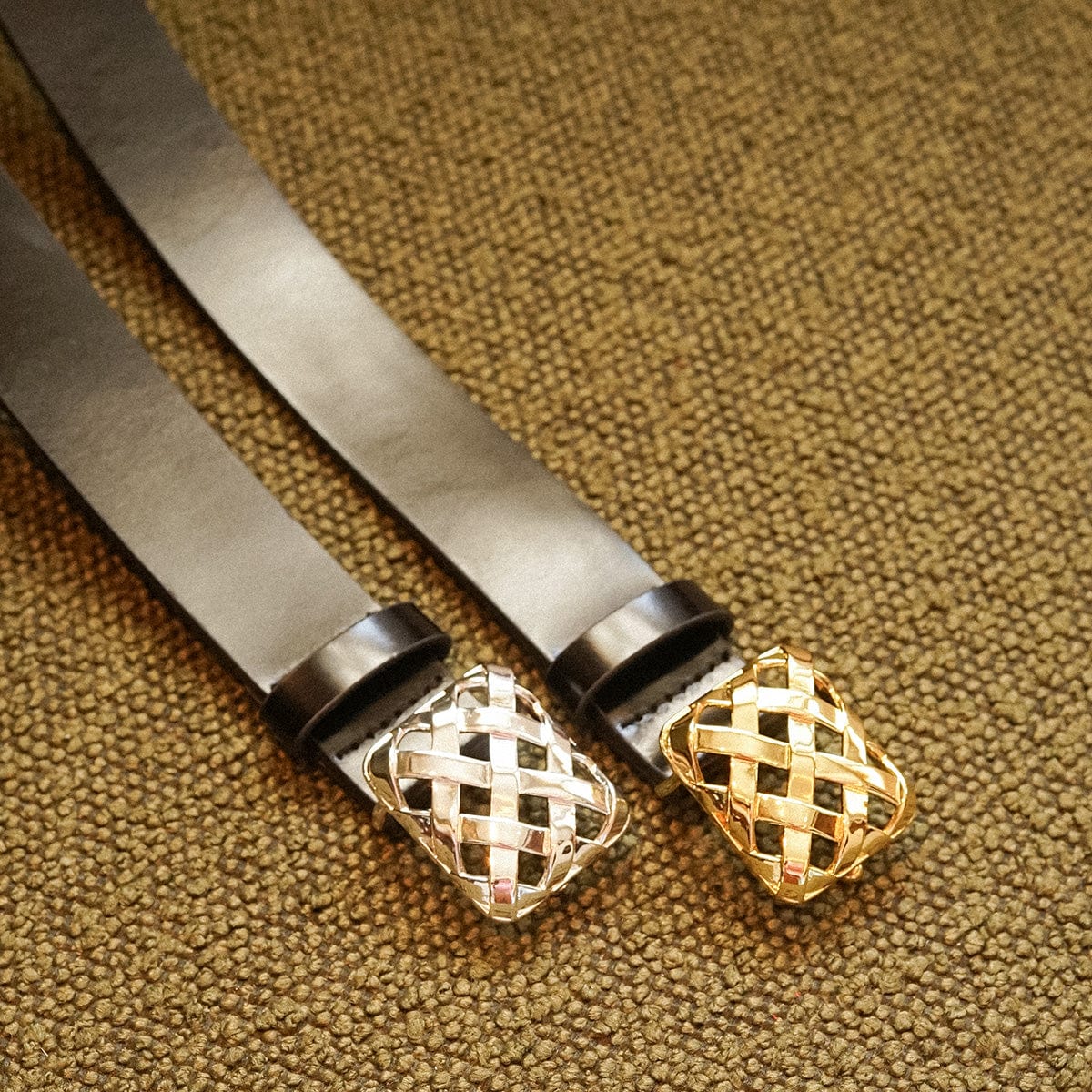 Polly Black Leather Belt Silver Plate