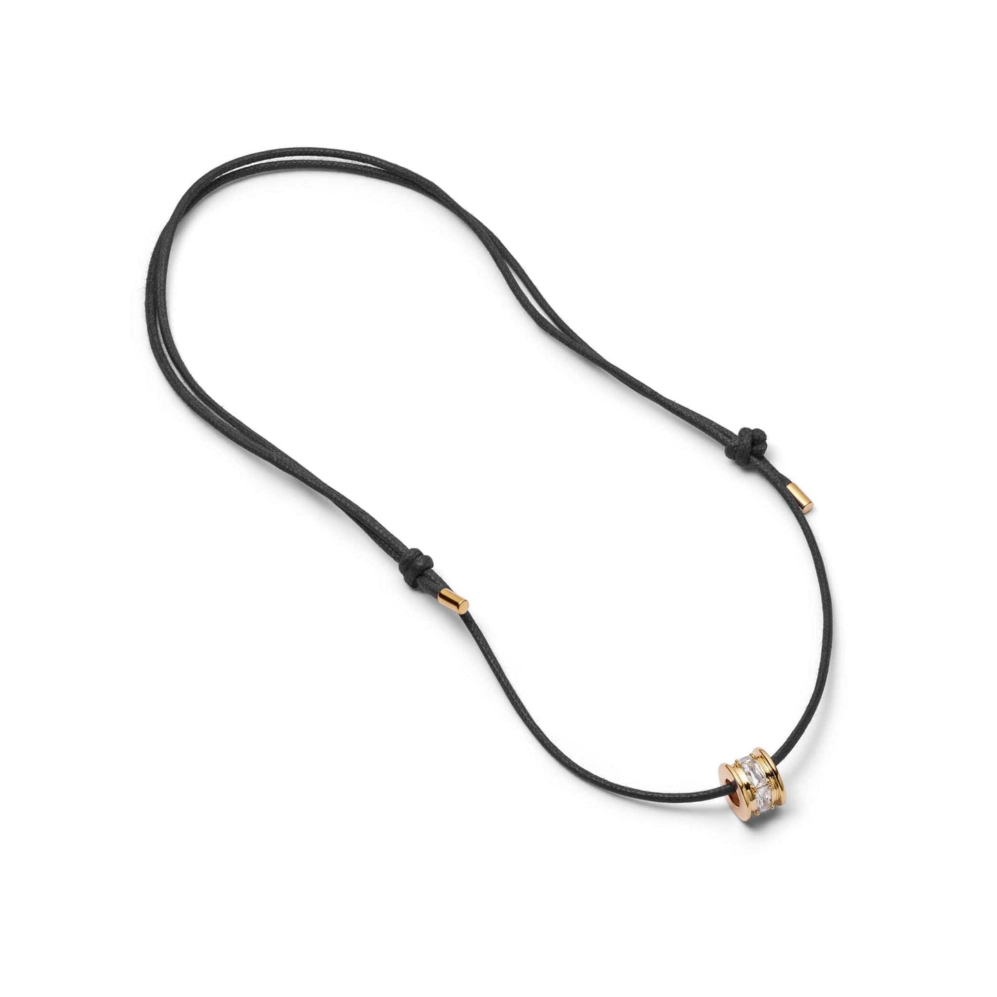 Polly Crystal Bead Cord Necklace 18ct Gold Plate