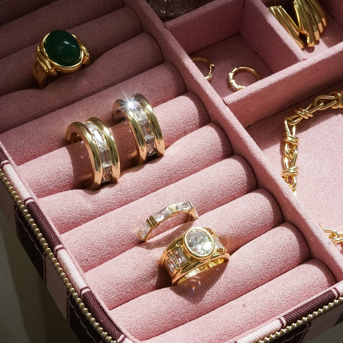 Polly Crystal Maxi Hoop Earrings 18ct Gold Plate