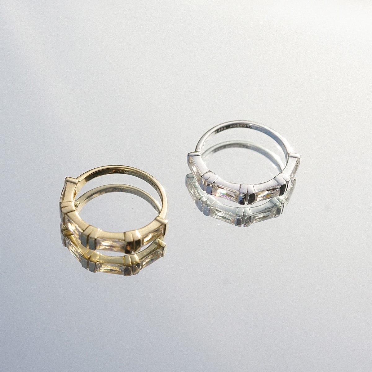 Polly Crystal Mixed Metal Ring Stack