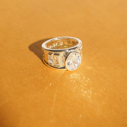 Polly Crystal Ring Stack Sterling Silver