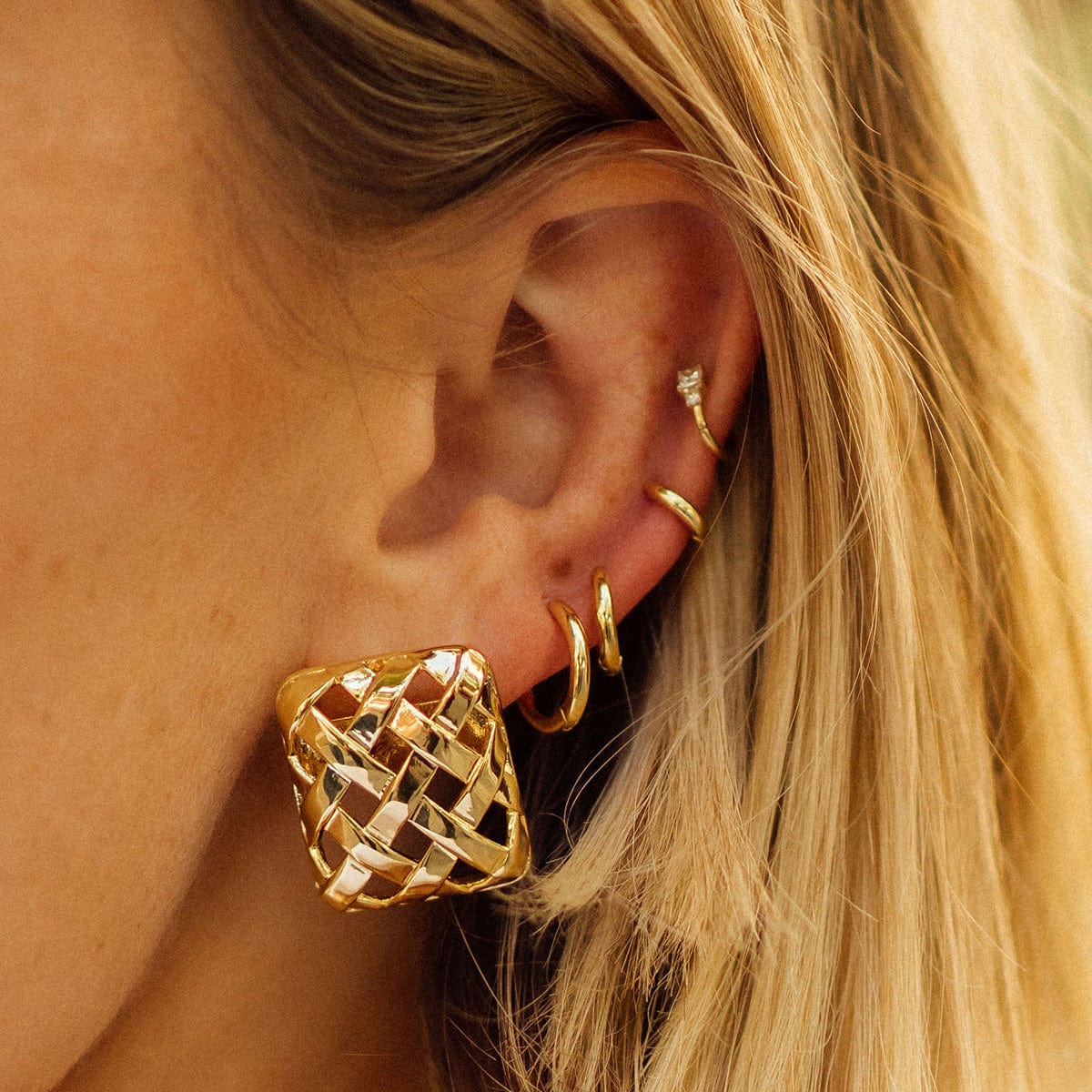 Polly Essential Huggie Earrings 18ct Gold Plate