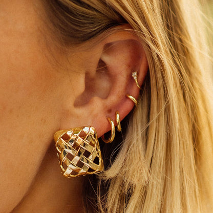 Polly Essential Huggie Earrings 18ct Gold Plate