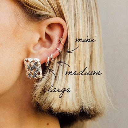 Polly Essential Huggie Earrings Sterling Silver