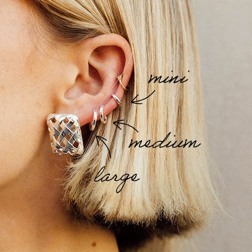 Polly Essential Huggie Earrings Sterling Silver