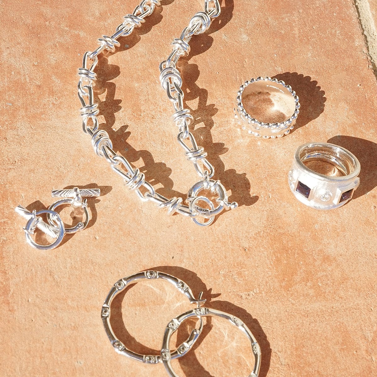 Polly Knot Chain Necklace Silver Plate